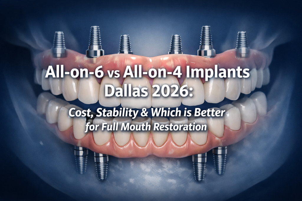 All-on-6 vs All-on-4 Implants Dallas 2026: Cost, Stability & Which is Better for Full Mouth Restoration