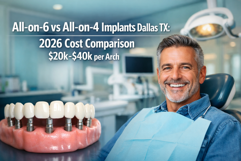 All-on-6 vs All-on-4 Implants Dallas TX: 2026 Cost Comparison $20k-$40k per Arch