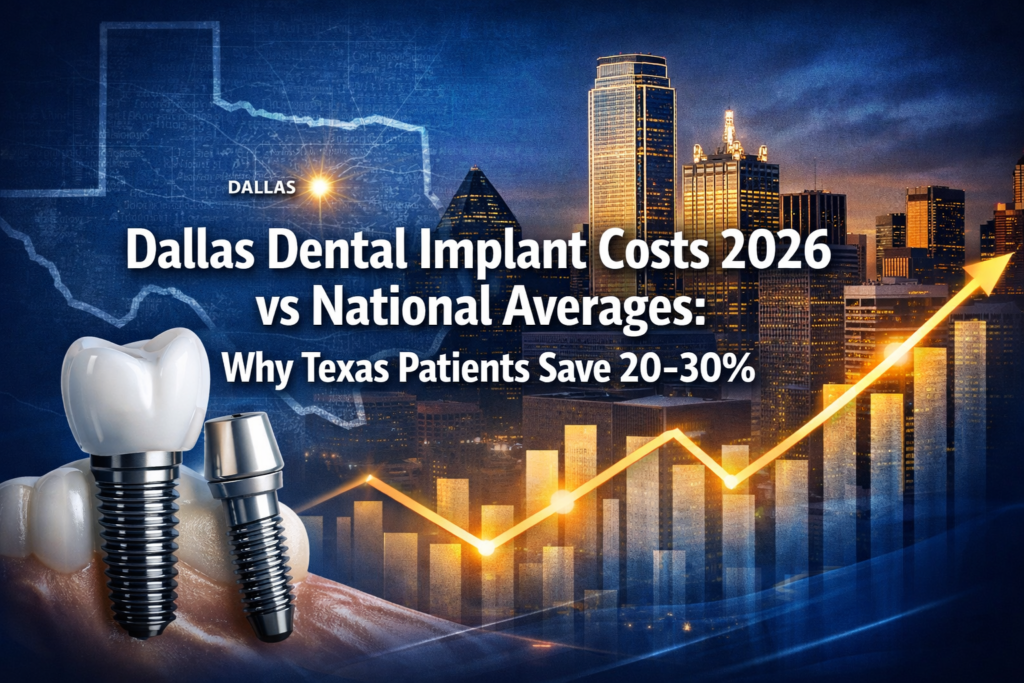Dallas Dental Implant Costs 2026 vs National Averages: Why Texas Patients Save 20-30%