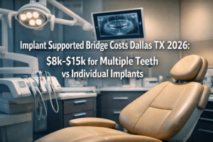 Implant Supported Bridge Costs Dallas TX 2026: $8k-$15k for Multiple Teeth vs Individual Implants