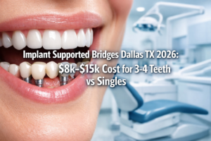 Implant Supported Bridges Dallas TX 2026: $8k-$15k Cost for 3-4 Teeth vs Singles