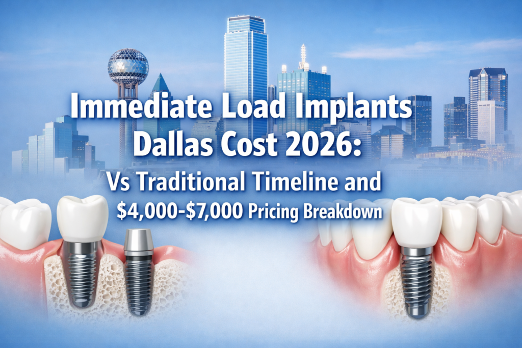Immediate Load Implants Dallas Cost 2026: Vs Traditional Timeline and $4,000-$7,000 Pricing Breakdown