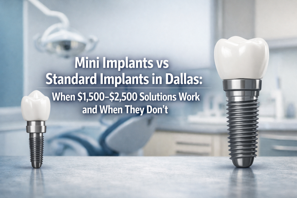 Mini Implants vs Standard Implants in Dallas: When $1,500-$2,500 Solutions Work and When They Don't