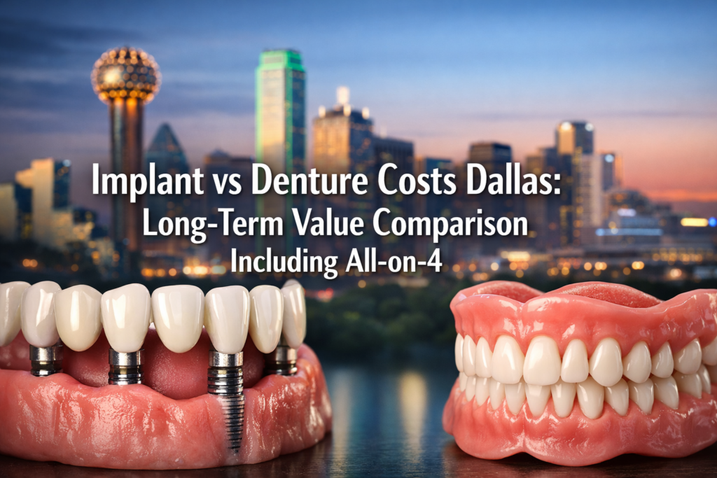 Implant vs Denture Costs Dallas: Long-Term Value Comparison Including All-on-4