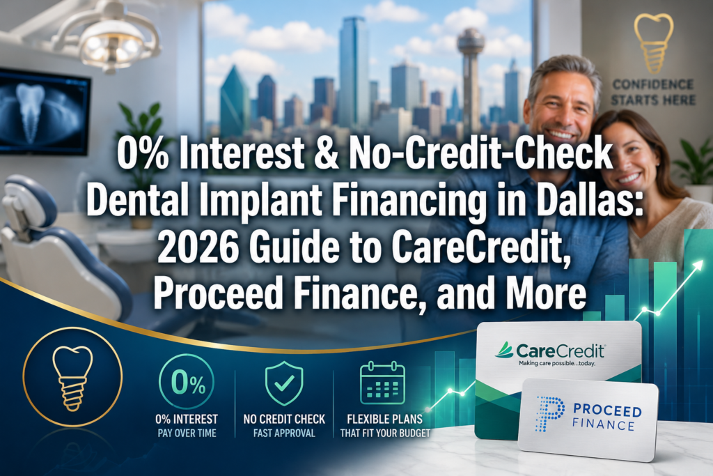 0% Interest & No-Credit-Check Dental Implant Financing in Dallas: 2026 Guide to CareCredit, Proceed Finance, and More