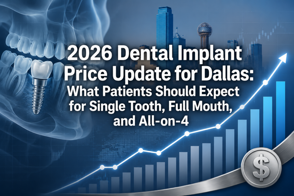 2026 Dental Implant Price Update for Dallas: What Patients Should Expect for Single Tooth, Full Mouth, and All-on-4