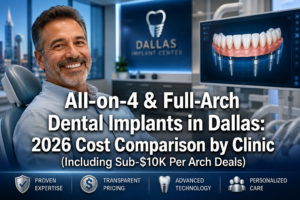 All-on-4 & Full-Arch Dental Implants in Dallas: 2026 Cost Comparison by Clinic (Including Sub-$10K Per Arch Deals)
