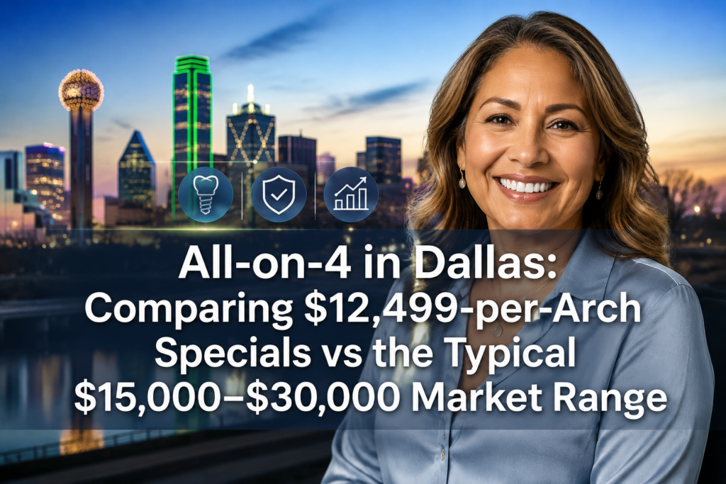 All-on-4 in Dallas: Comparing $12,499-per-Arch Specials vs the Typical $15,000–$30,000 Market Range