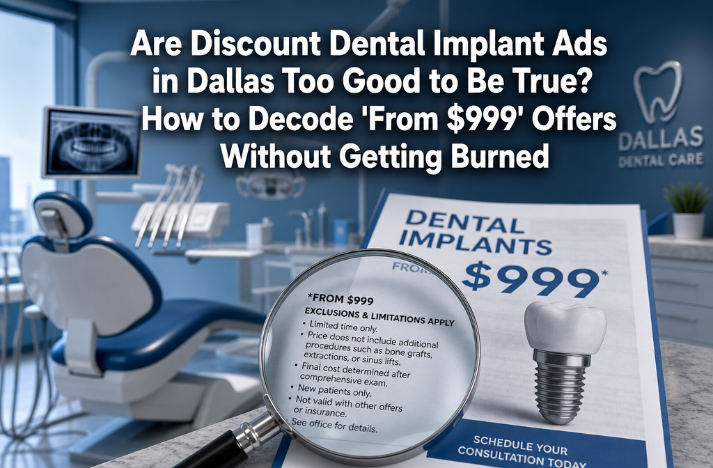 Are Discount Dental Implant Ads in Dallas Too Good to Be True? How to Decode ‘From $999’ Offers Without Getting Burned