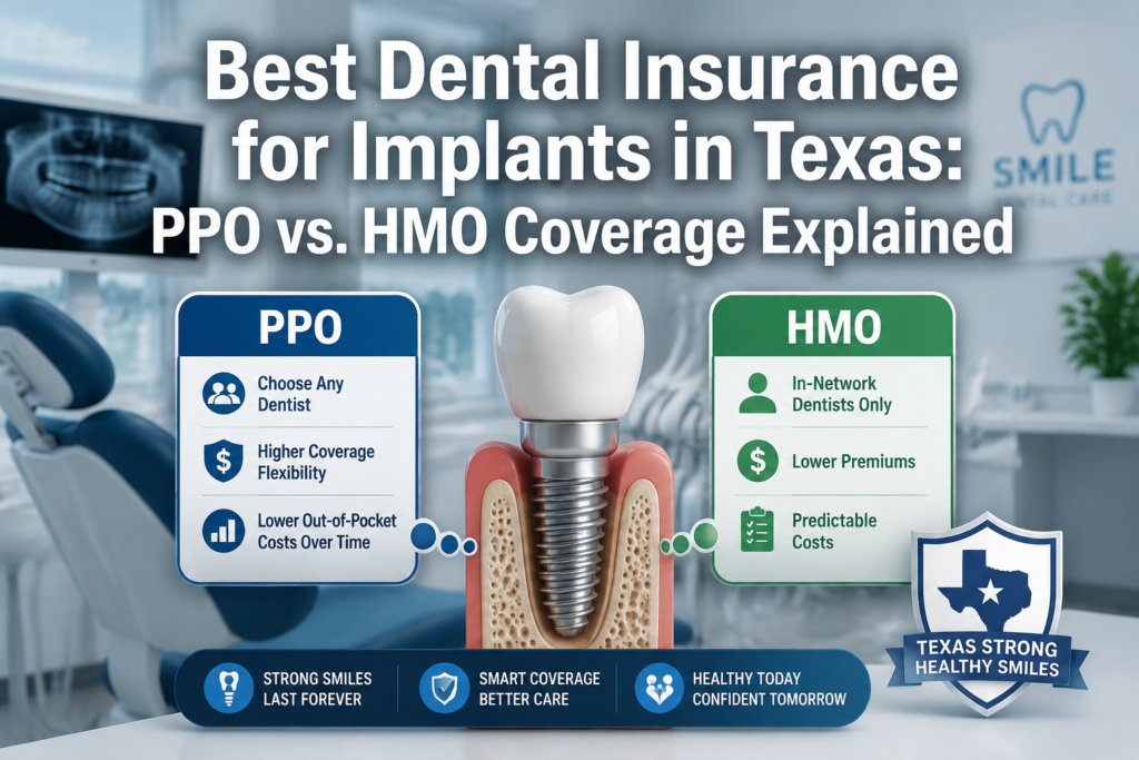 Best Dental Insurance for Implants in Texas: PPO vs. HMO Coverage Explained
