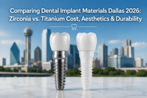 Comparing Dental Implant Materials Dallas 2026: Zirconia vs. Titanium Cost, Aesthetics & Durability