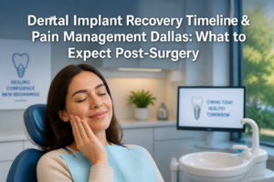 Dental Implant Recovery Timeline & Pain Management Dallas: What to Expect Post-Surgery