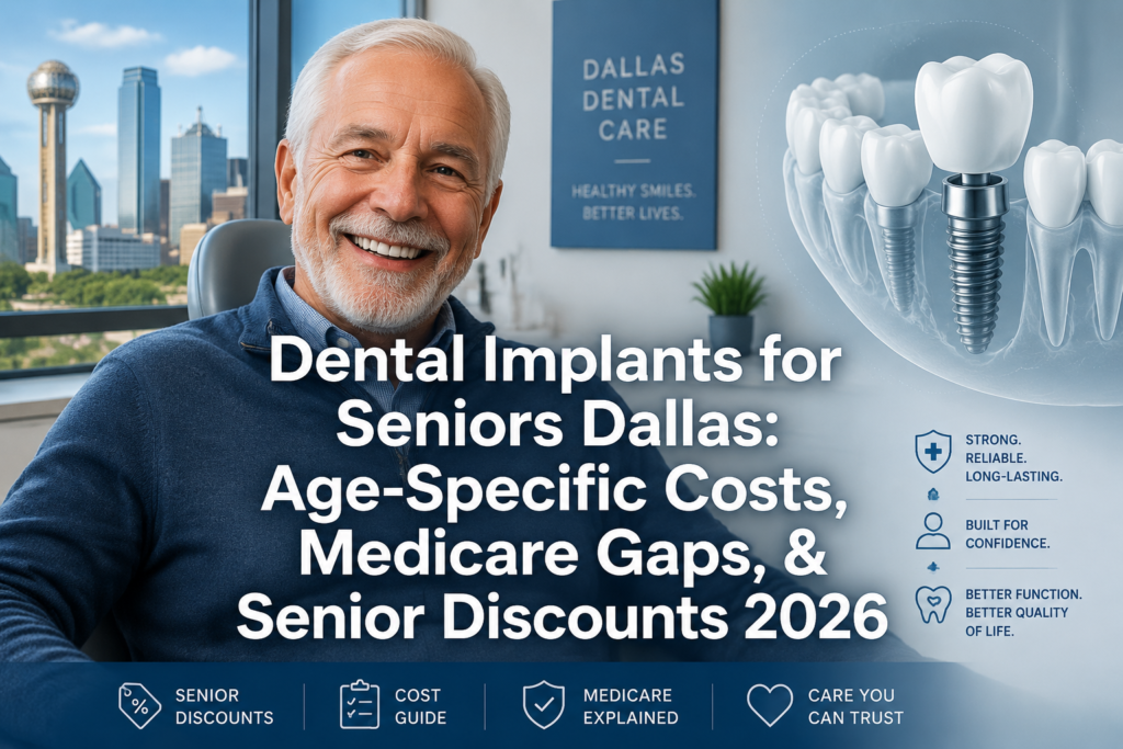 Dental Implants for Seniors Dallas: Age-Specific Costs, Medicare Gaps and Senior Wellness Plan Discounts 2026