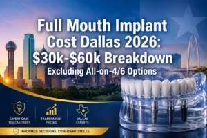 Full Mouth Implant Cost Dallas 2026: $30k-$60k Breakdown Excluding All-on-4/6 Options