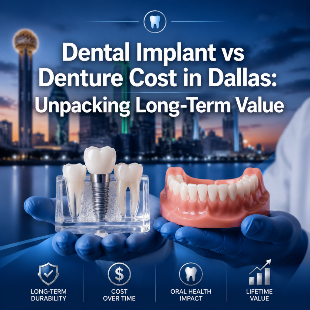 Dental Implant vs Denture Cost in Dallas: What ‘Tooth Implantation Price’ Tells You About Long‑Term Value